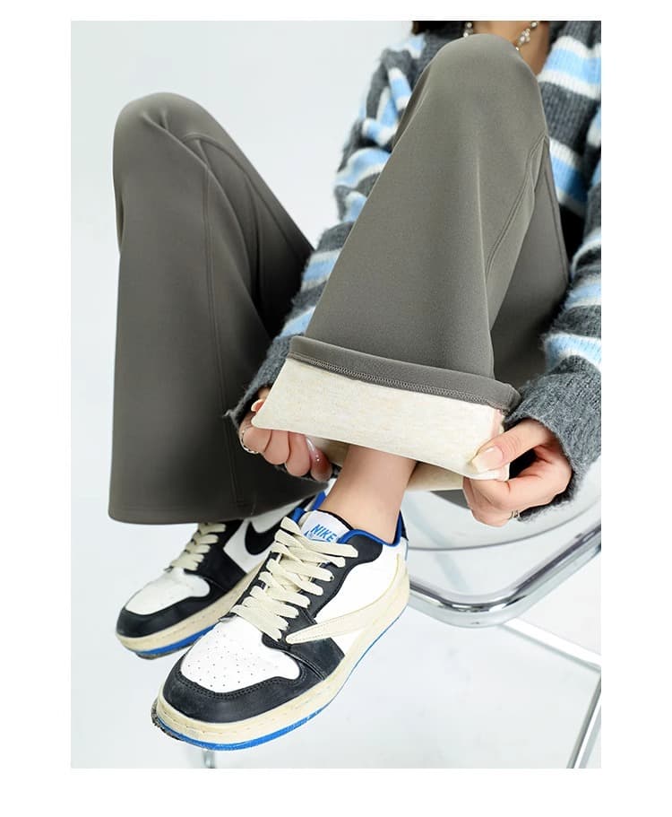 フレアパンツ すっきりシルエット リブフレアパンツ