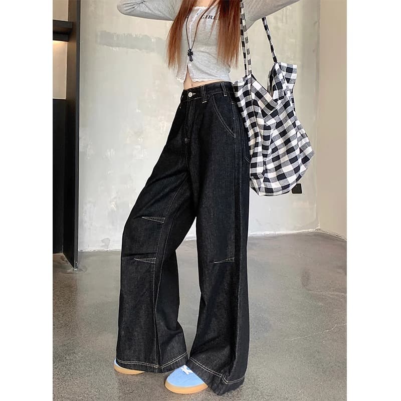 フレアパンツ 裾広がり美脚シルエット デニムワイドパンツ