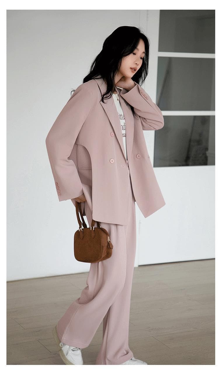 フレアパンツ ゆったりシルエットフレアパンツスーツ