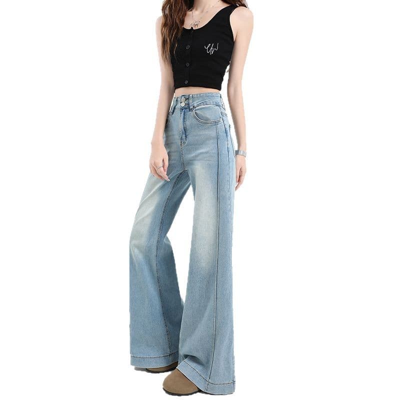 フレアパンツ 美脚効果抜群フレアデニム