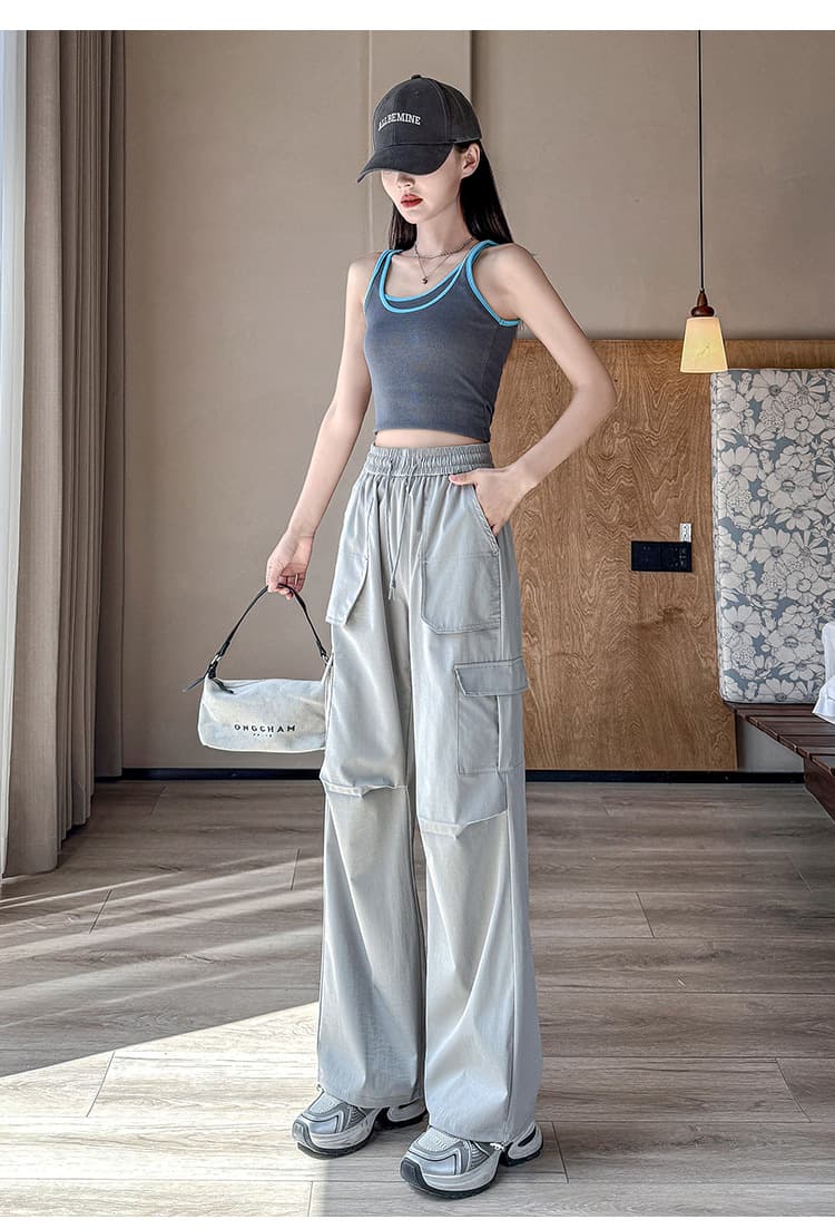 フレアパンツ カーゴポケット付きフレアスウェット