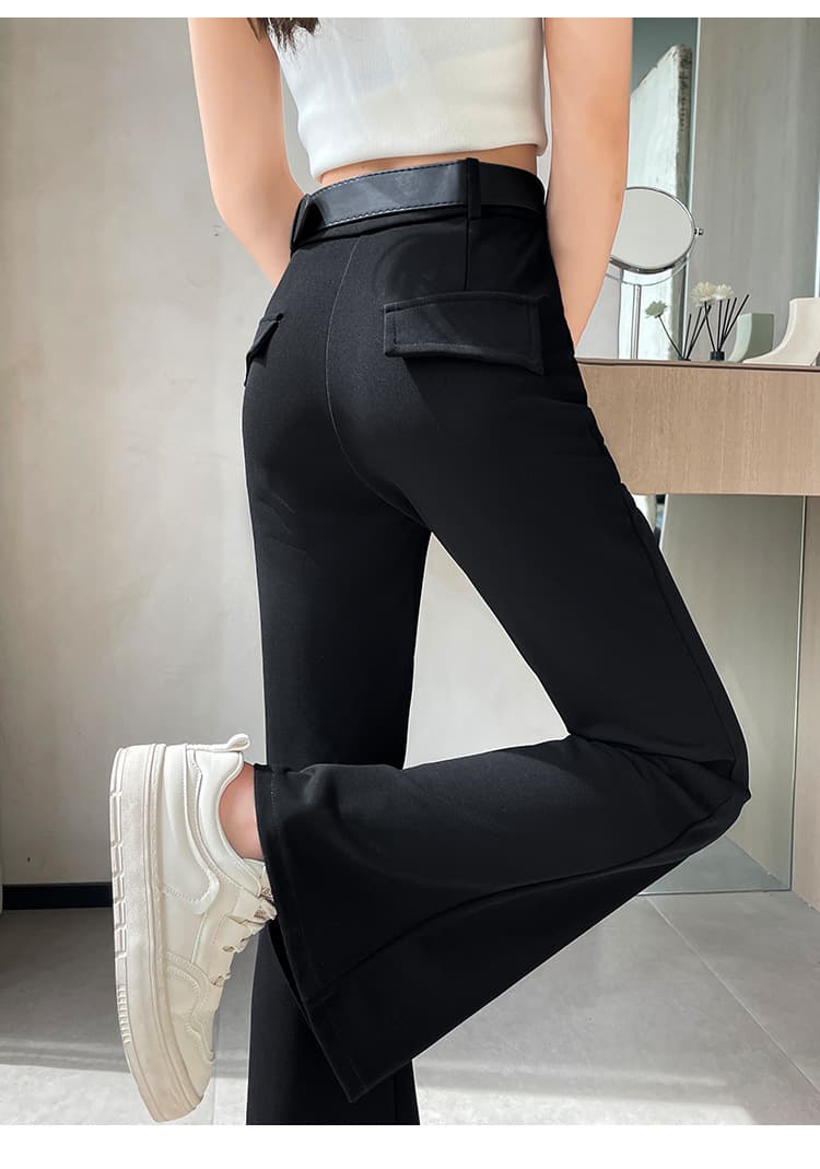 フレアパンツ 美脚効果 優雅フレアスラックス