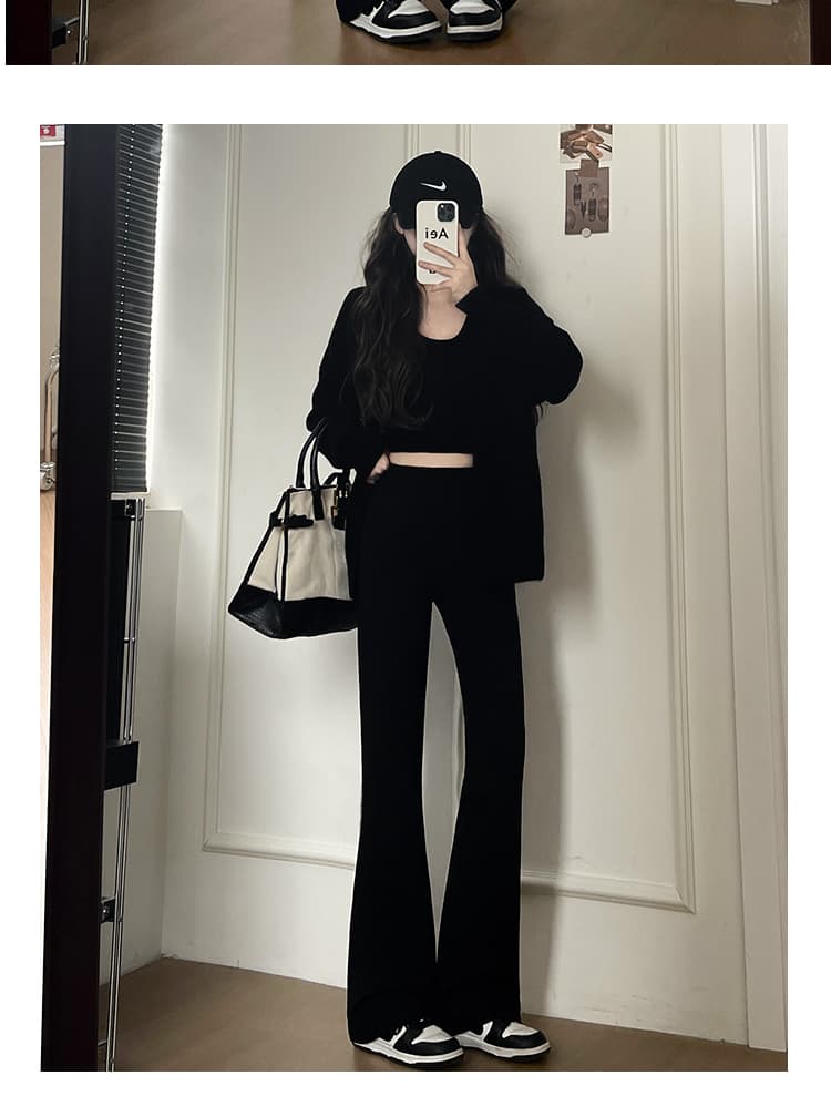 フレアパンツ 優雅な裾広がりドレスパンツ