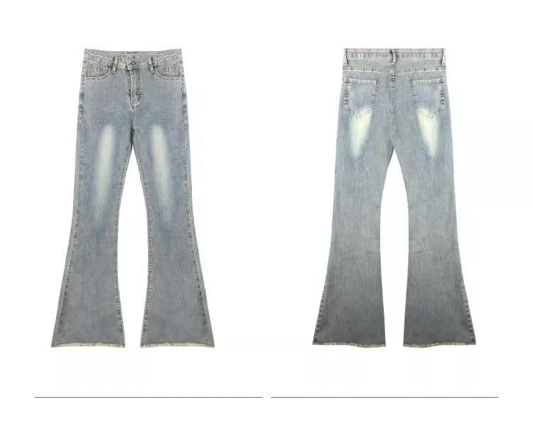 フレアパンツ 美脚演出ヴィンテージフレアデニム