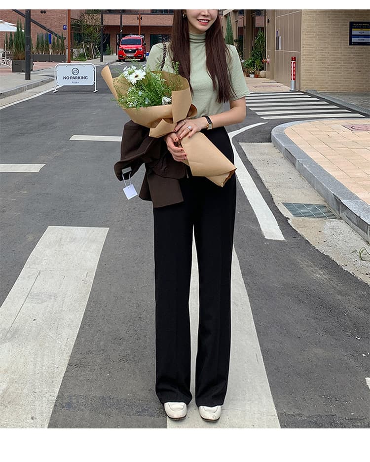 フレアパンツ 洗練フレアスラックス