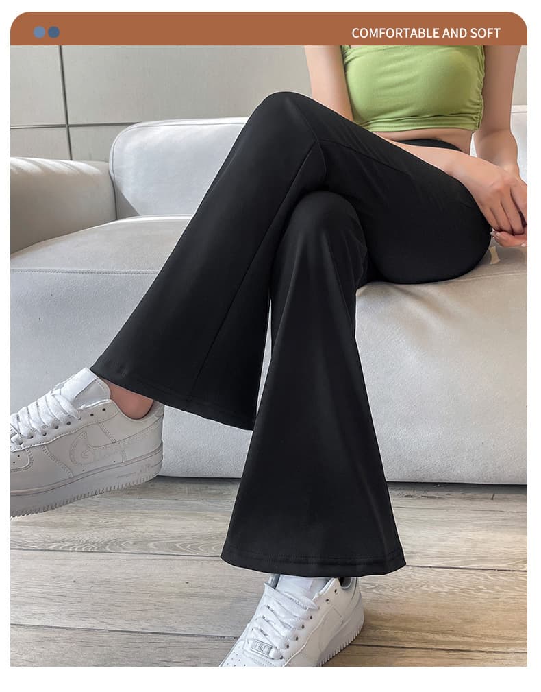 フレアパンツ すらりと美脚フレアスラックス