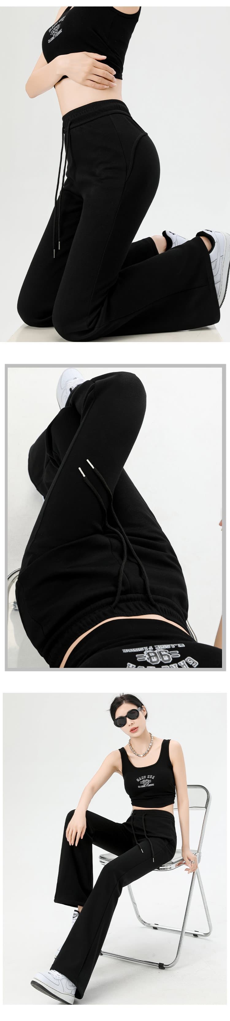 フレアパンツ 高腰ゆったりフレアパンツ