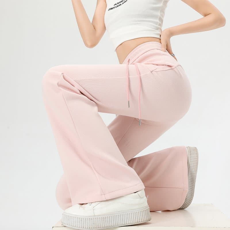 フレアパンツ 高腰ゆったりフレアパンツ