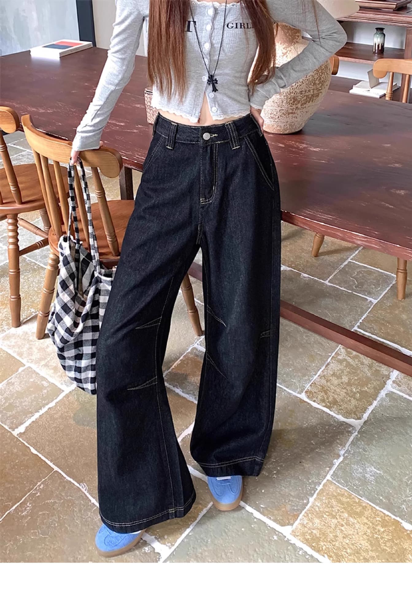 フレアパンツ 裾広がり美脚シルエット デニムワイドパンツ