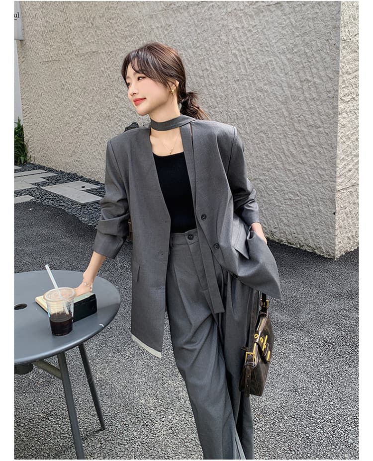 フレアパンツ 洗練フレアワイドスーツセット