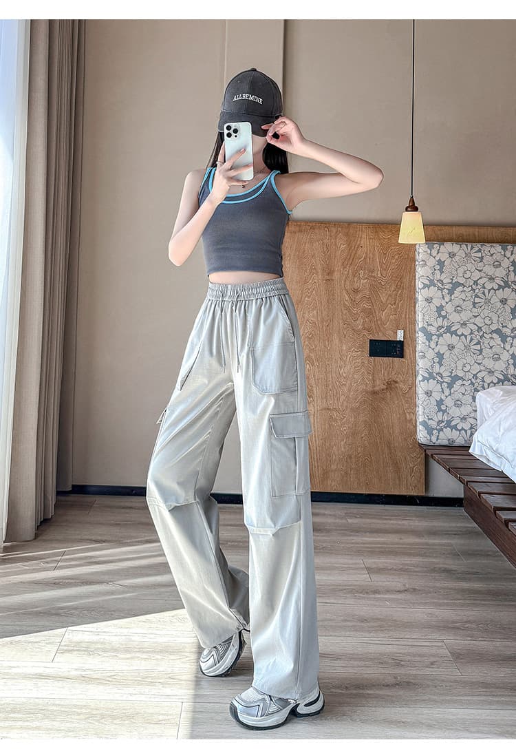 フレアパンツ カーゴポケット付きフレアスウェット