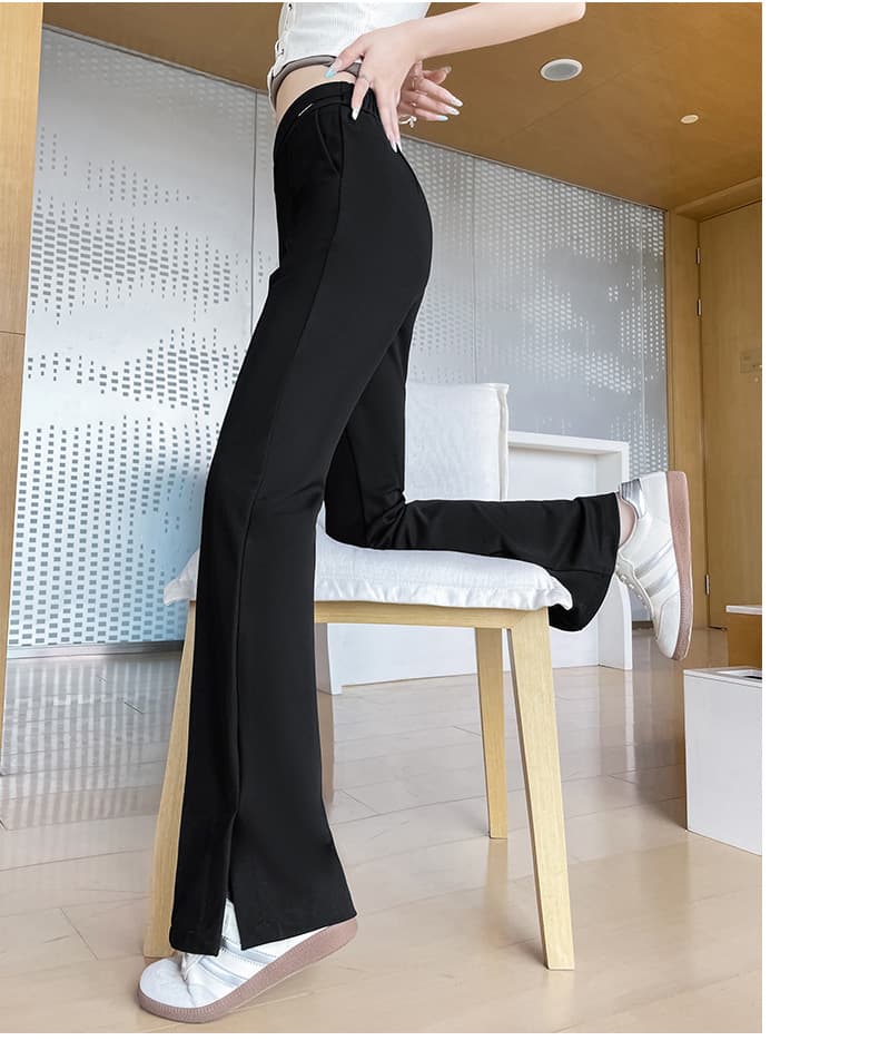 フレアパンツ なめらか美脚フレアスラックス