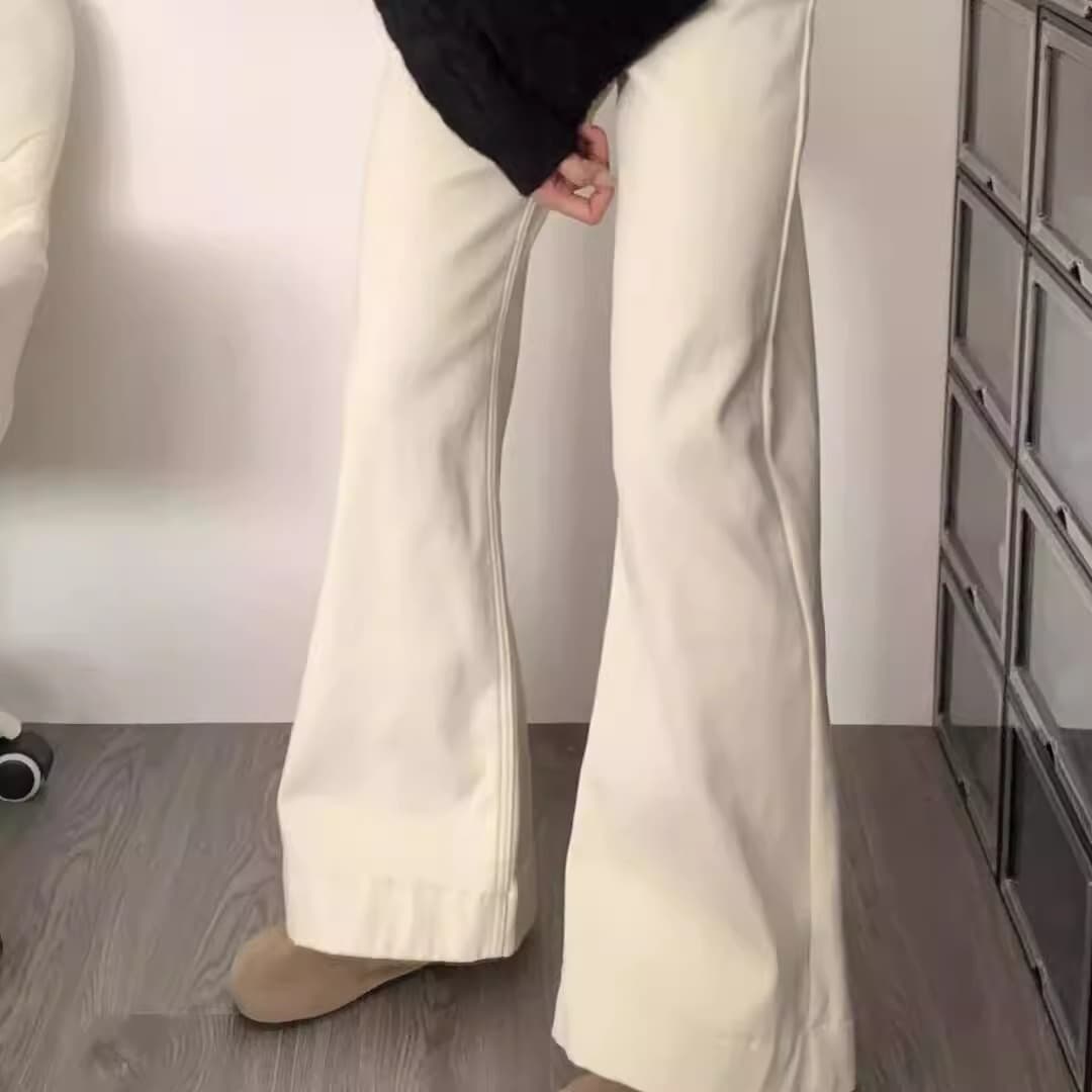 フレアパンツ すっきりシルエットフレアパンツ