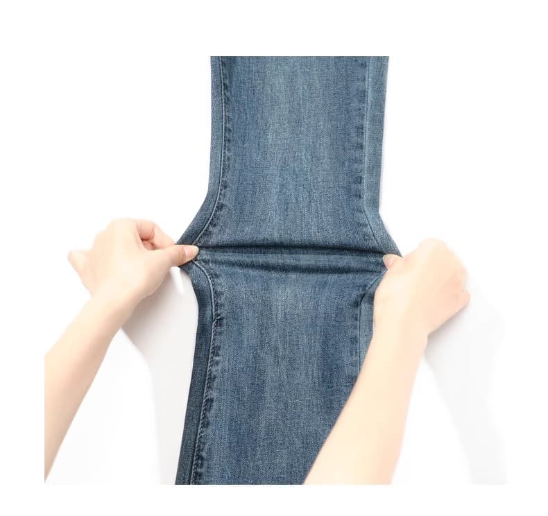 フレアパンツ すらりと美脚ウォッシュフレアデニム