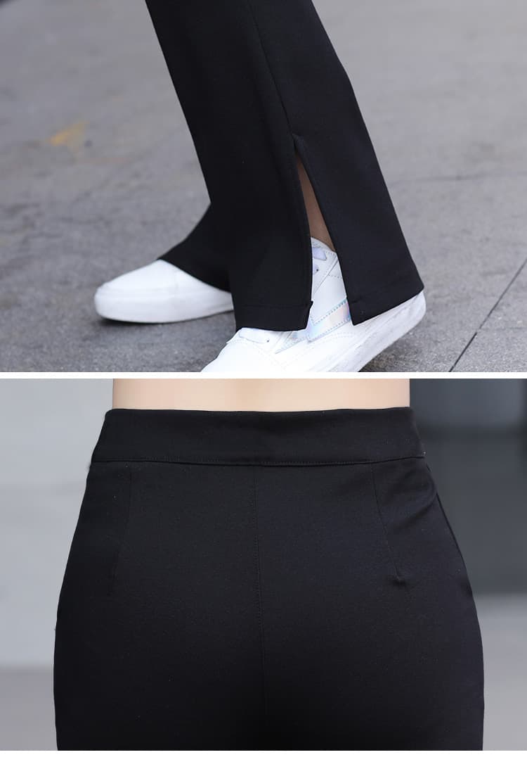 フレアパンツ 裾広がり洗練スラックス