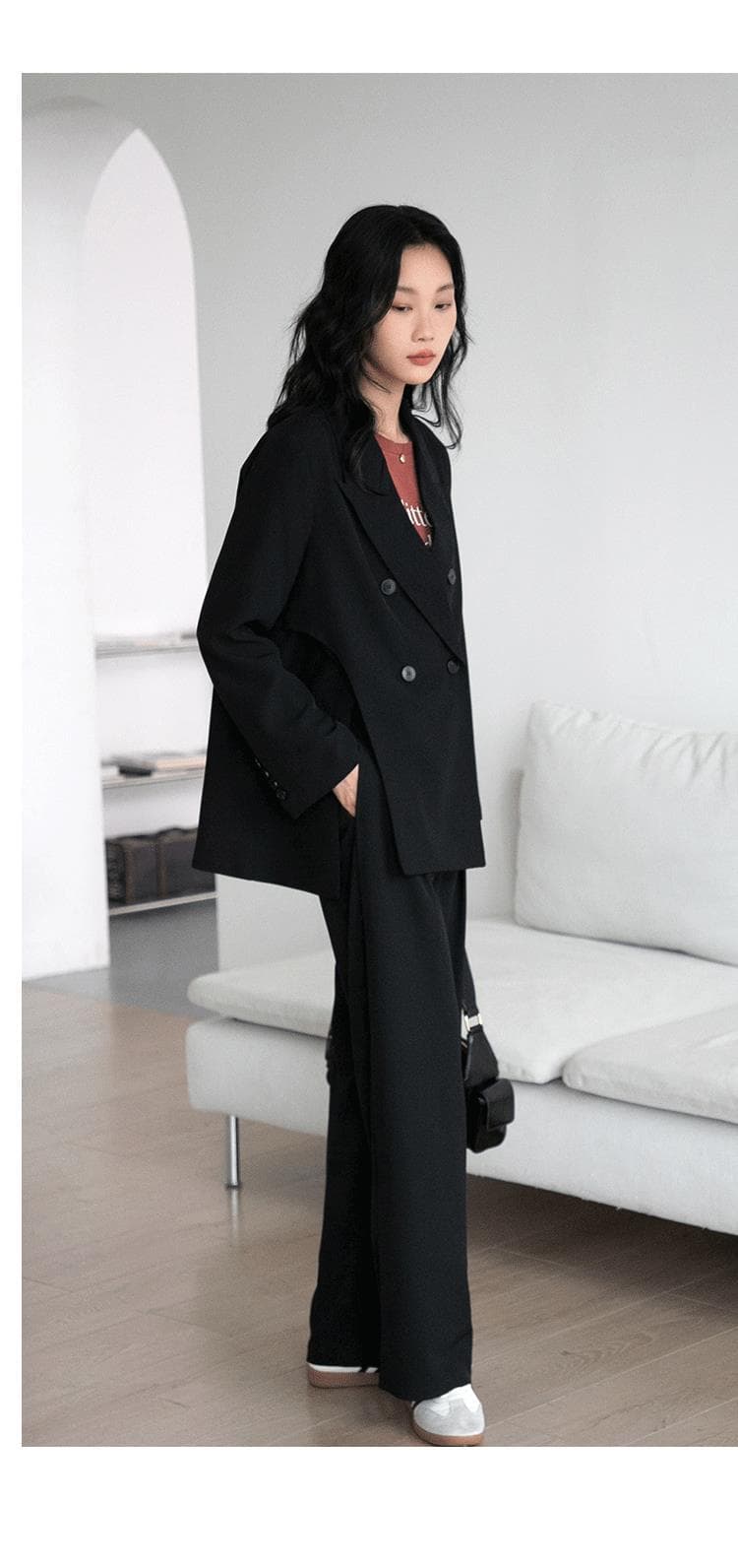 フレアパンツ ゆったりシルエットフレアパンツスーツ