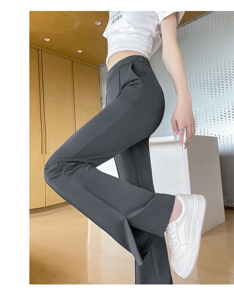 フレアパンツ なめらか美脚フレアスラックス