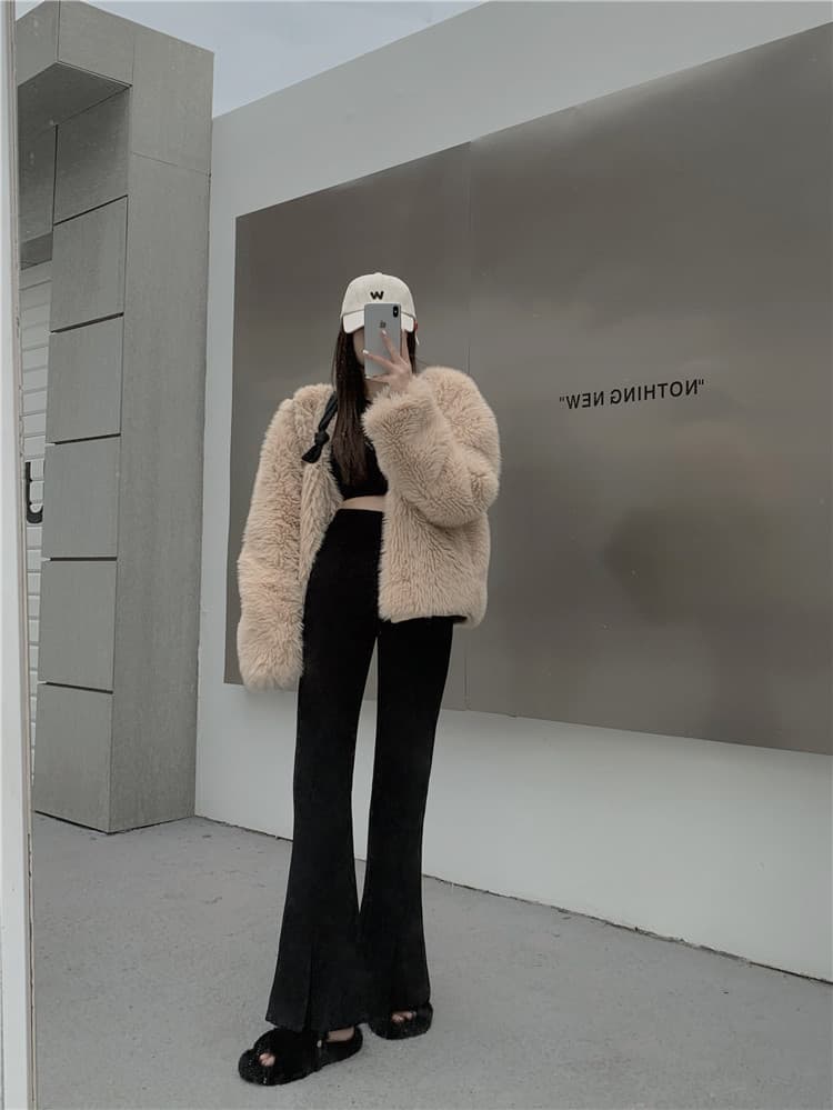 着痩せ効果抜群 秋冬 裾広がりスラックス フレアパンツ