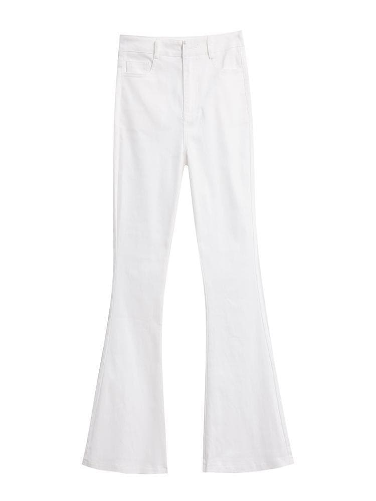 フレアパンツ 優美シルエットフレアデニム