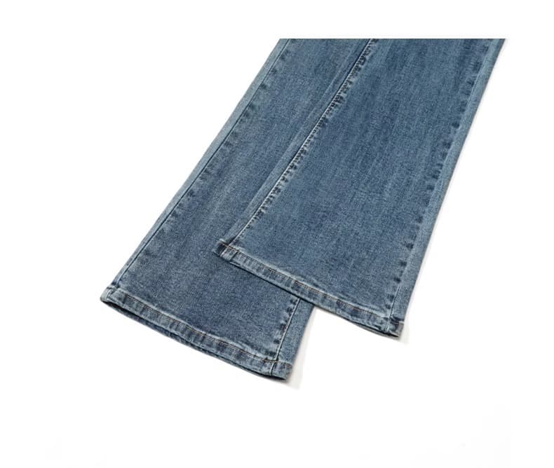 フレアパンツ すらりと美脚ウォッシュフレアデニム