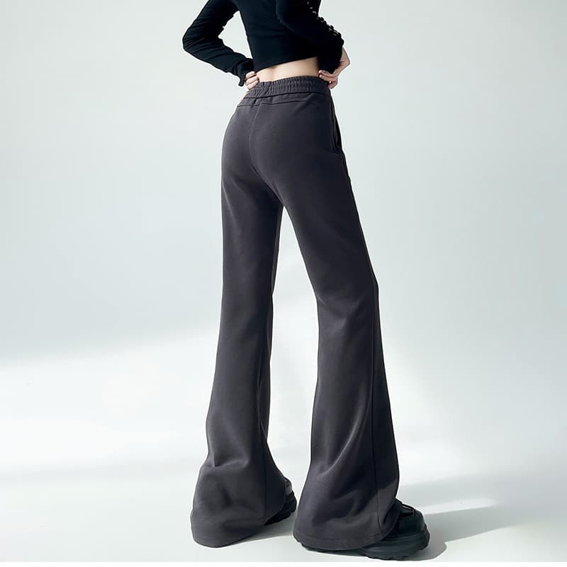 フレアパンツ すらりと美脚フレアスウェットパンツ