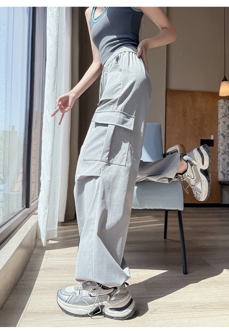 フレアパンツ カーゴポケット付きフレアスウェット