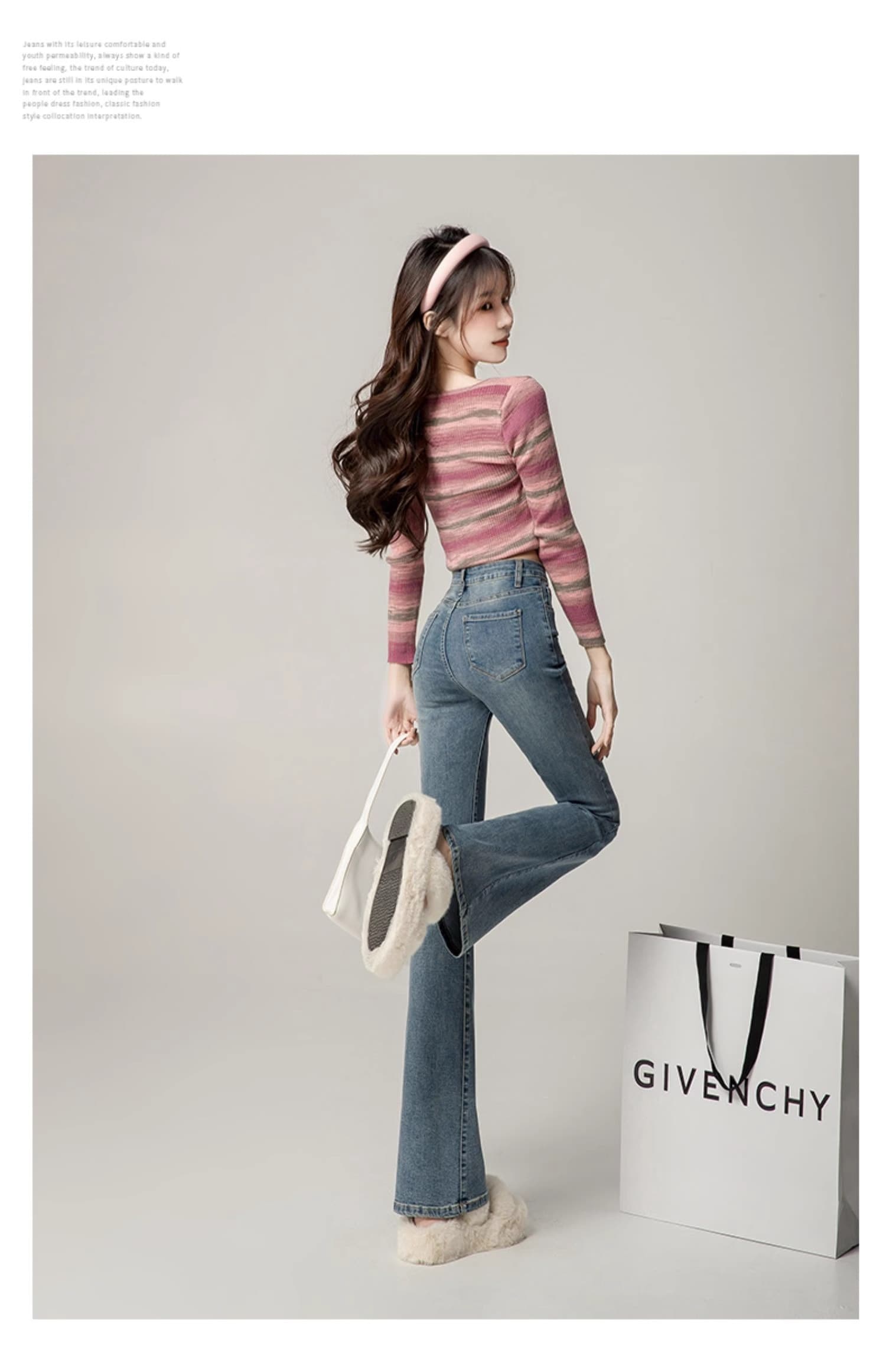 フレアパンツ すらりと美脚ウォッシュフレアデニム