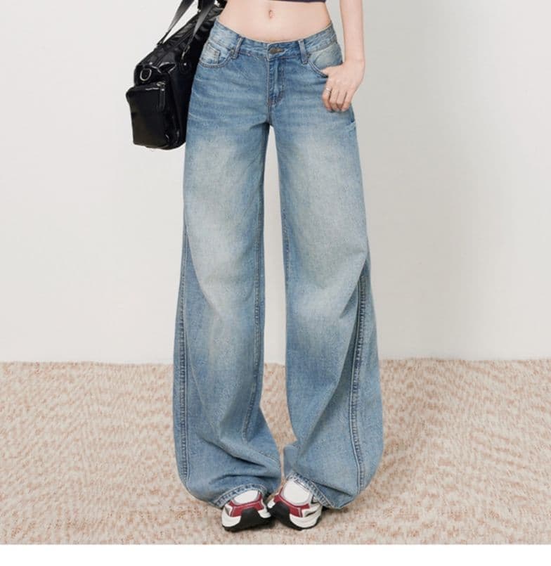 フレアパンツ 美脚強調ワイドフレアデニム