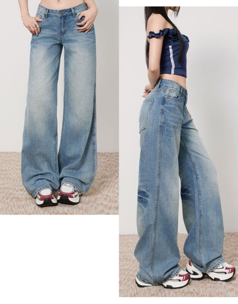 フレアパンツ 美脚強調ワイドフレアデニム