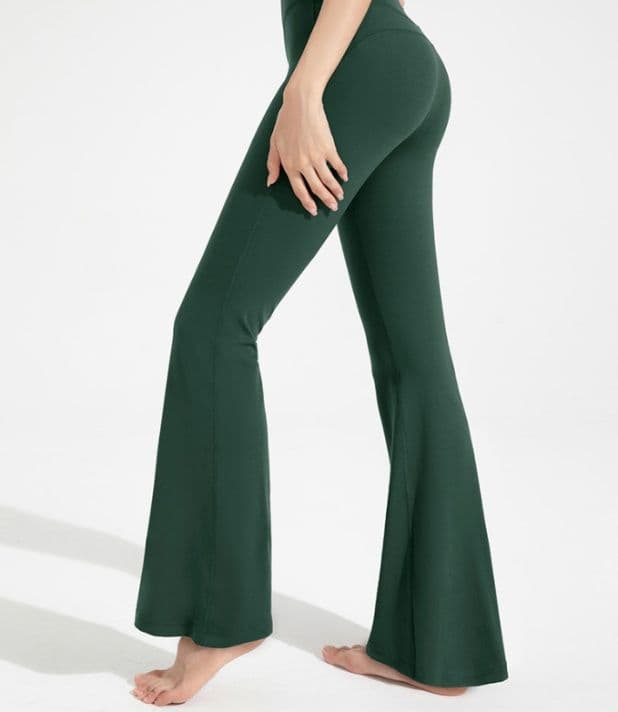 フレアパンツ 優雅フレアシルエットレギンス