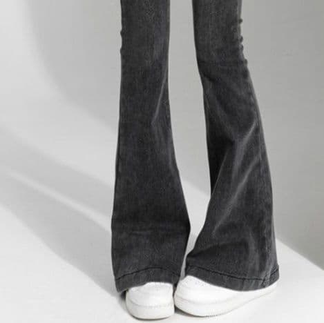 フレアパンツ 美脚魅せる高腰フレアデニム