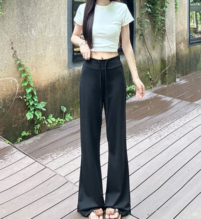 フレアパンツ なめらか美脚フレアスウェット