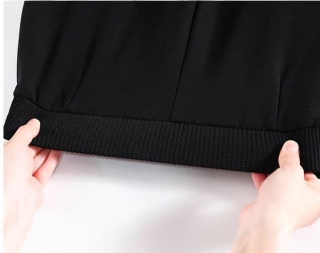 フレアパンツ リブ仕様ストレッチフレアパンツ