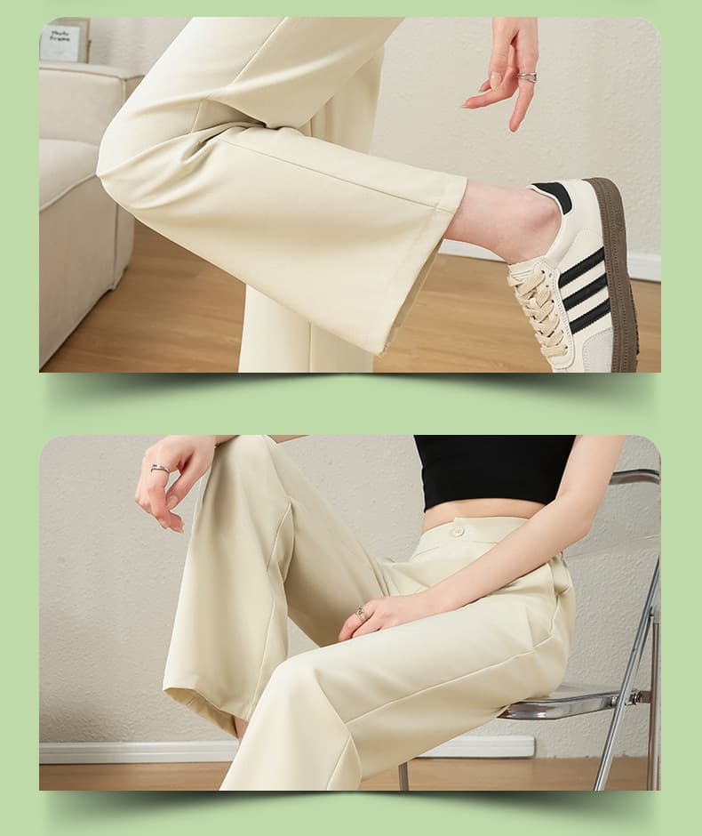 フレアパンツ すっきり美脚フレアスラックス