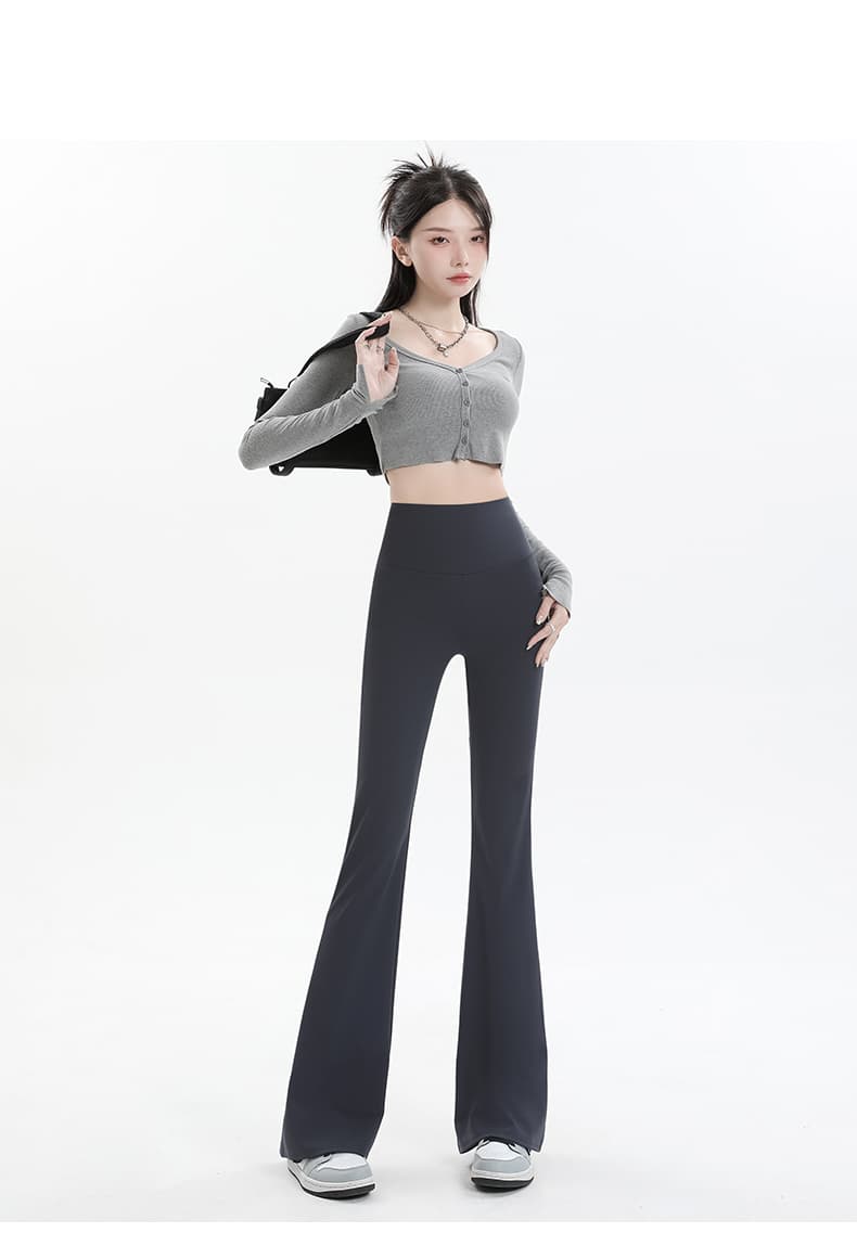 フレアパンツ 美脚シルエットフレアレギンス