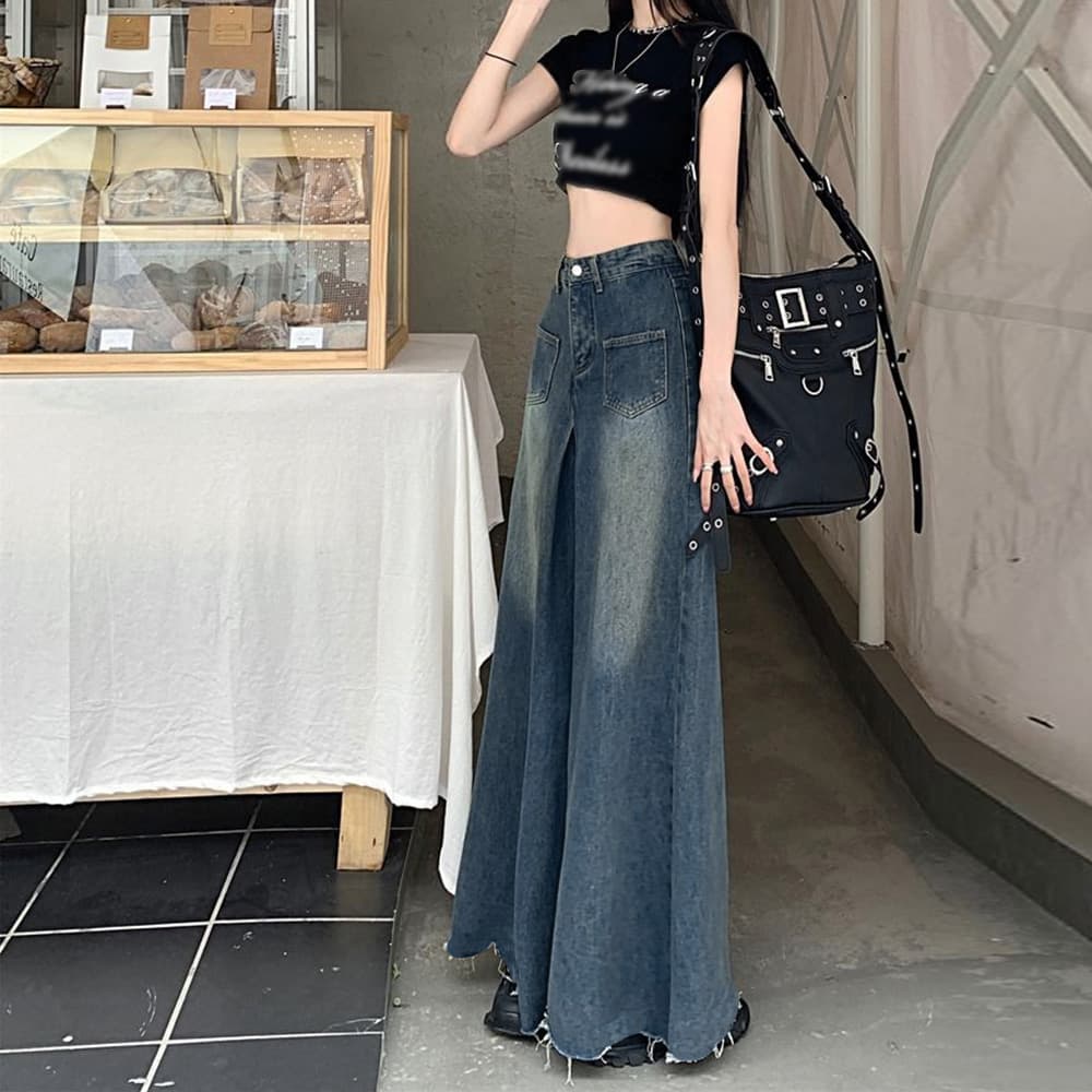 フレアパンツ ハイウエストフレアデニム レディース美脚パンツ