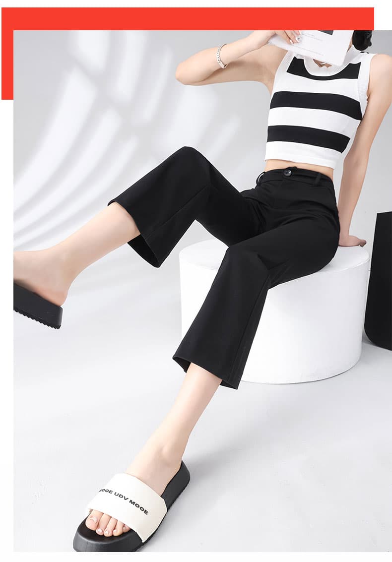 フレアパンツ 洗練美脚フレアスラックス