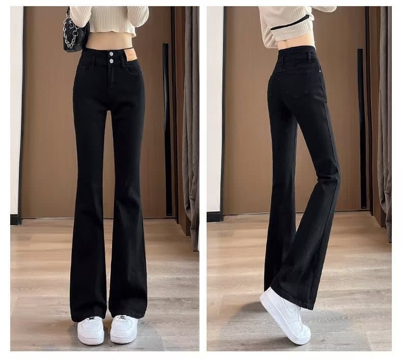フレアパンツ 美脚効果抜群フレアデニム