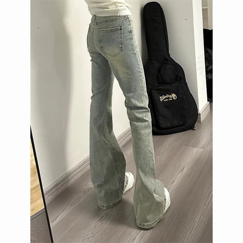 フレアパンツ 大人の美脚フレアデニム