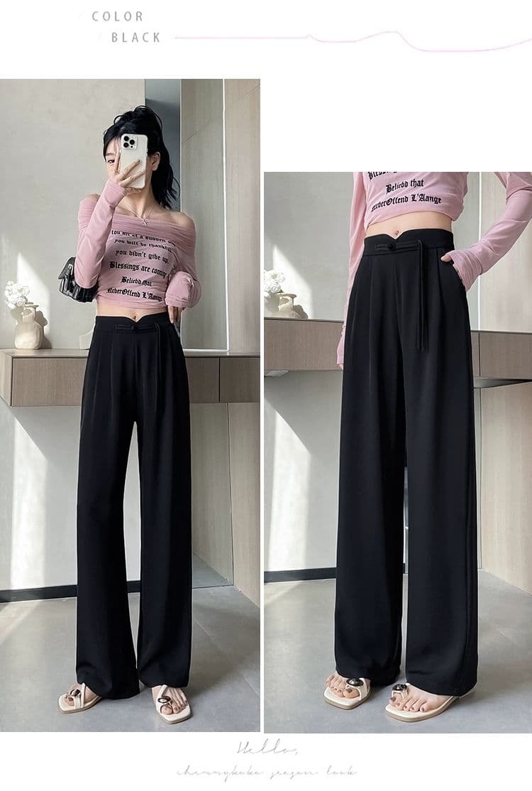 フレアパンツ 優雅なドレープフレアスラックス