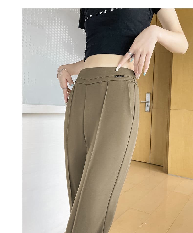 フレアパンツ すっきり美脚フレアスラックス