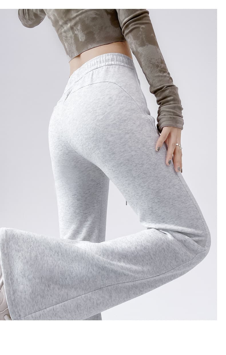 フレアパンツ 裾広がりシルエット美脚スウェットフレアパンツ