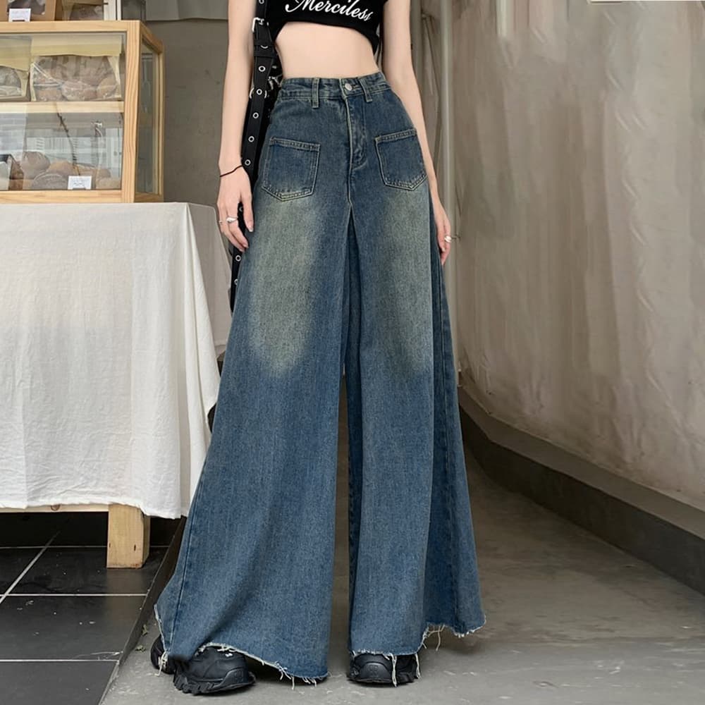 フレアパンツ ハイウエストフレアデニム レディース美脚パンツ